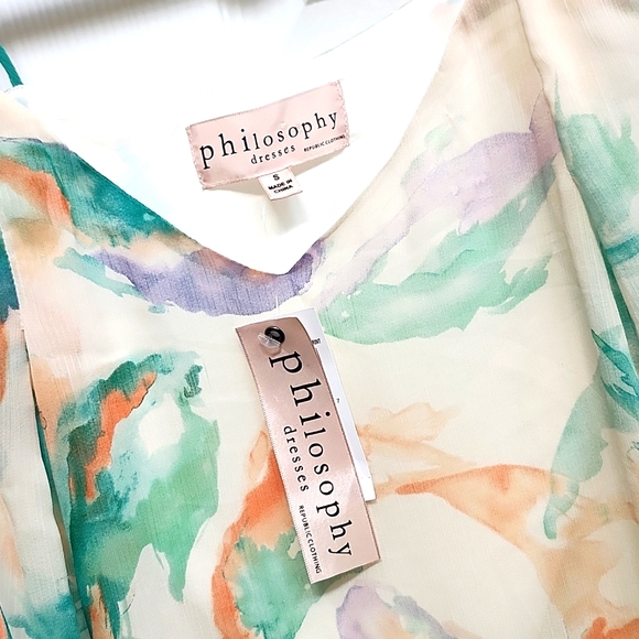 Philosophy Koi Watercolor Swing Mini Dress, Size S - Picture 6 of 8
